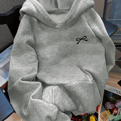 Sudadera con capucha extragrande para mujer, con bordado de lazo