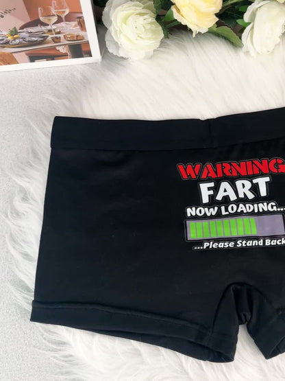 Herre Sjove Boxer Shorts med "Advarsel: Prut Indlæses" Tryk – Sjovt Undertøj, Gaveidé
