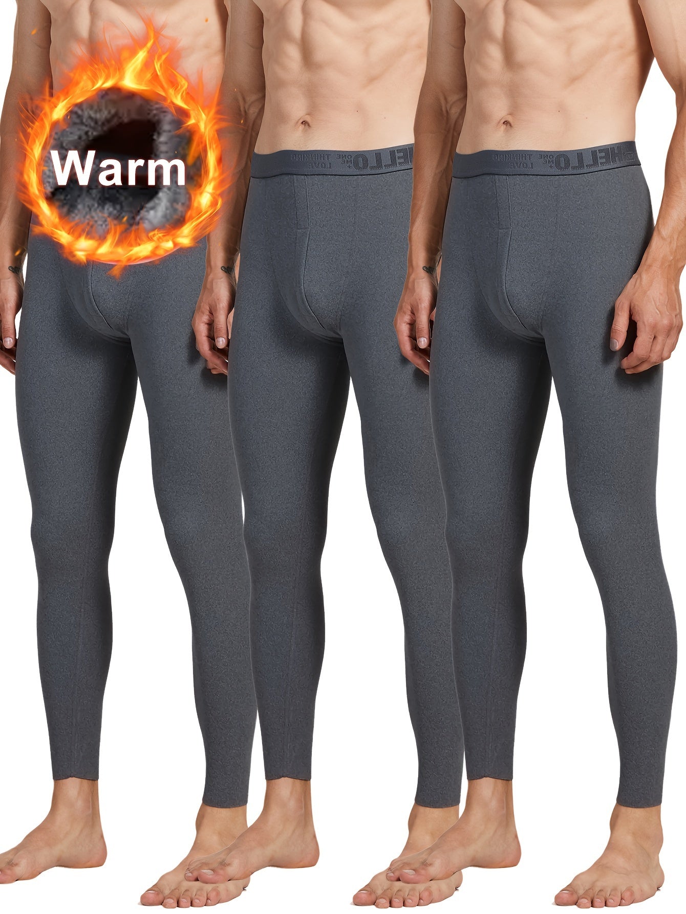 Herren Thermounterhose 3er-Pack, Lang & Warm, mit Gummibund