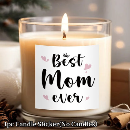 Autocollant décoratif pour bougies style cadeau – Meilleure Maman – Pour femmes, fête des mères et occasions spéciales