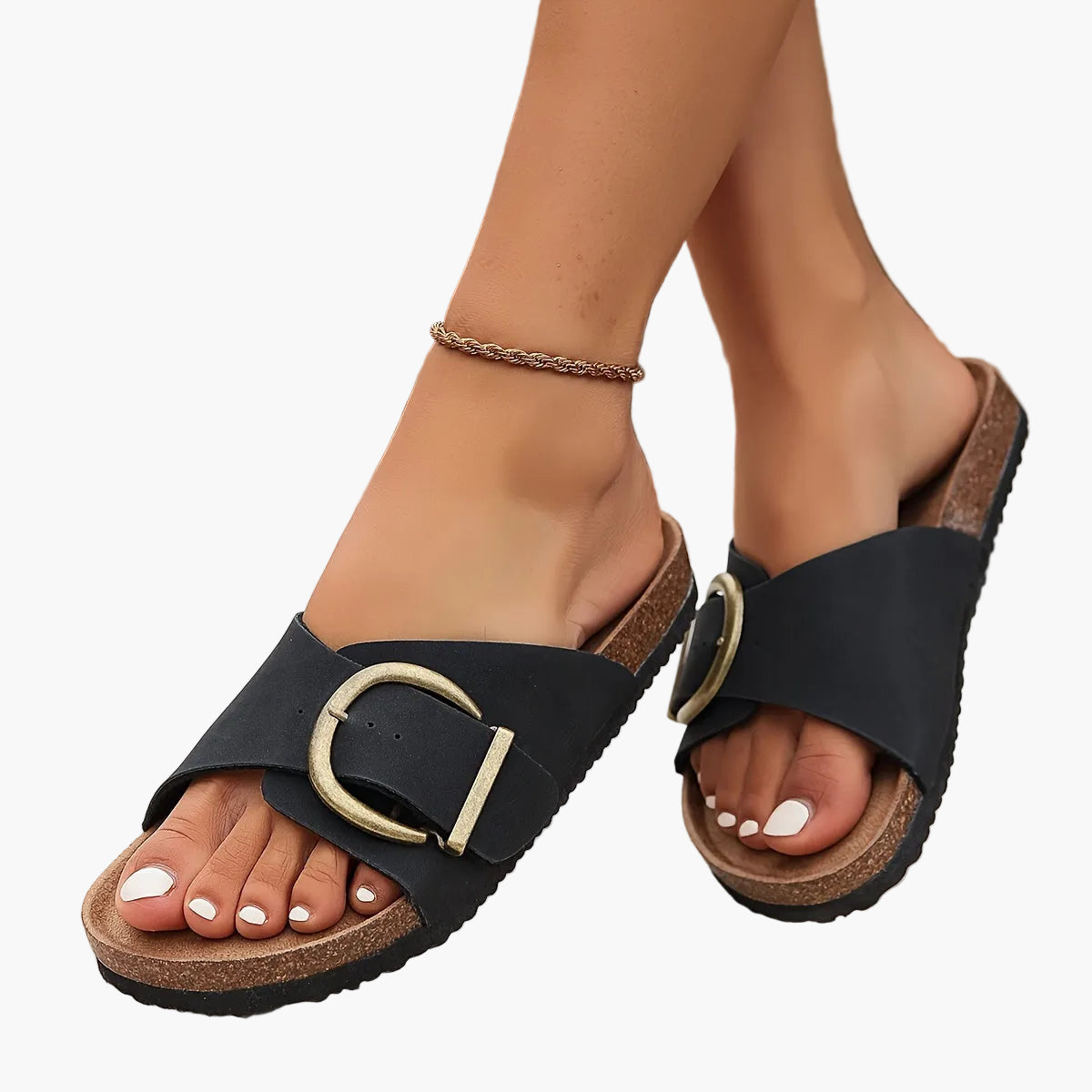 Damen Komfort-Slipper Sandalen mit Schnalle – Modische Sommerschuhe für Alltag und Freizeit
