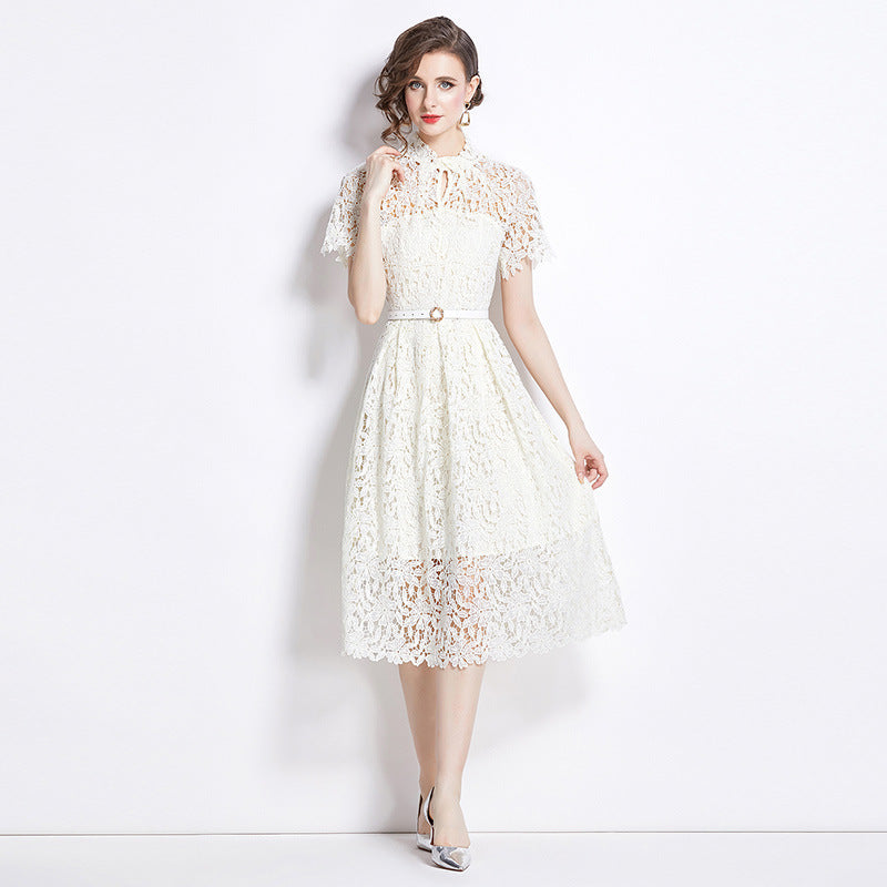 Elegante abito in pizzo da donna per occasioni speciali – Vita media, festivo, raffinato