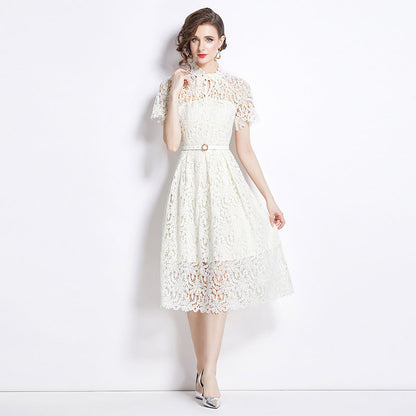 Elegante abito in pizzo da donna per occasioni speciali – Vita media, festivo, raffinato