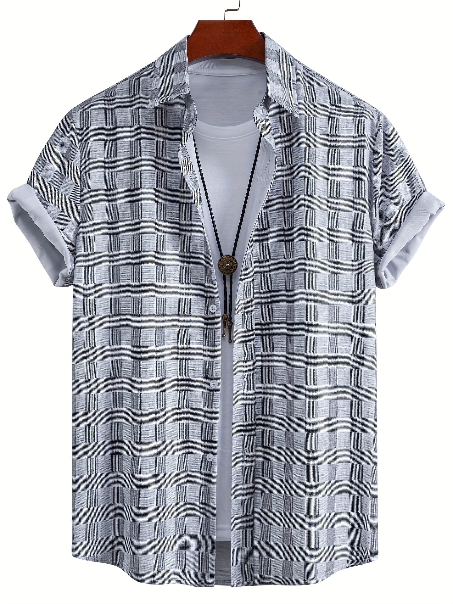 Chemise de villégiature à manches courtes pour homme avec imprimé coquillages – Look estival maritime pour la plage et les loisirs