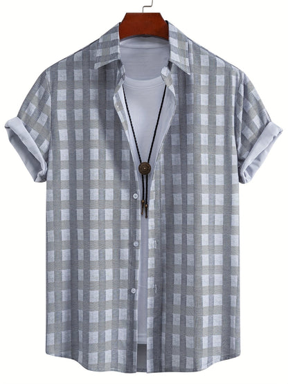 Chemise de villégiature à manches courtes pour homme avec imprimé coquillages – Look estival maritime pour la plage et les loisirs