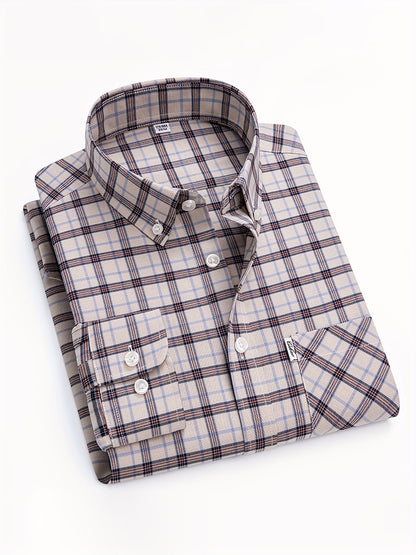 Herren Freizeithemd Kariert Langarm Modern Regular Fit – Stilvolles Hemd für Alltag & Büro