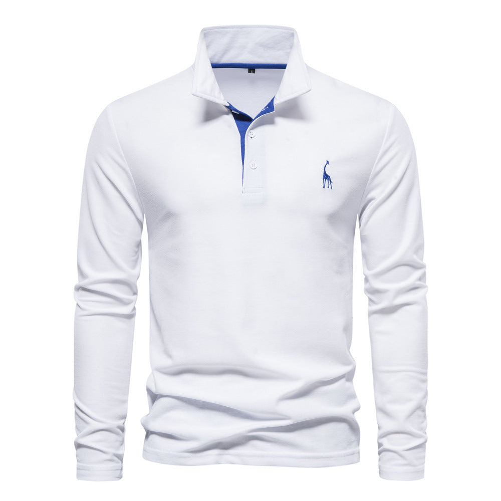 Herre langærmet poloshirt klassisk moderne business og fritid
