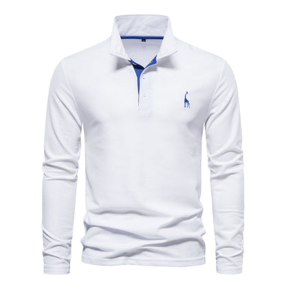 Herre langærmet poloshirt klassisk moderne business og fritid