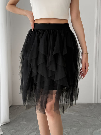 Damen Tüllrock Kurz Mehrlagig Flatternd Eleganter Stil – Perfekt für Party und Alltag