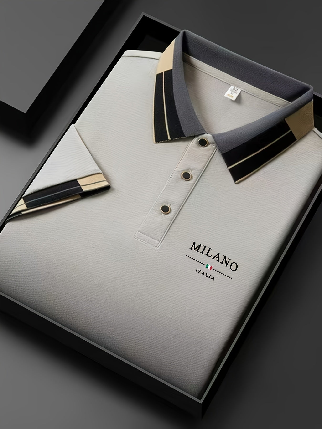 Herre Polo Milano Italia – Stilfull fritidsskjorte med moderne kragedesign