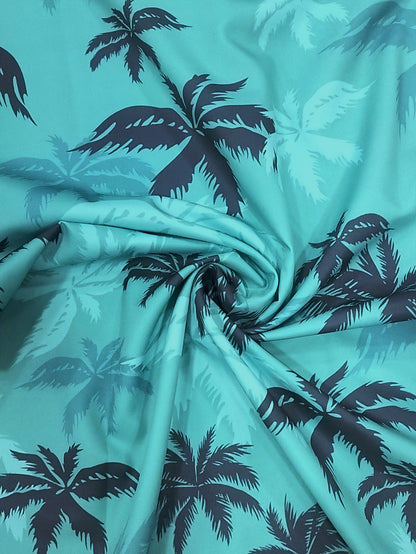 Męska koszula casual z nadrukiem palm i krótkim rękawem – idealna na lato i wakacje