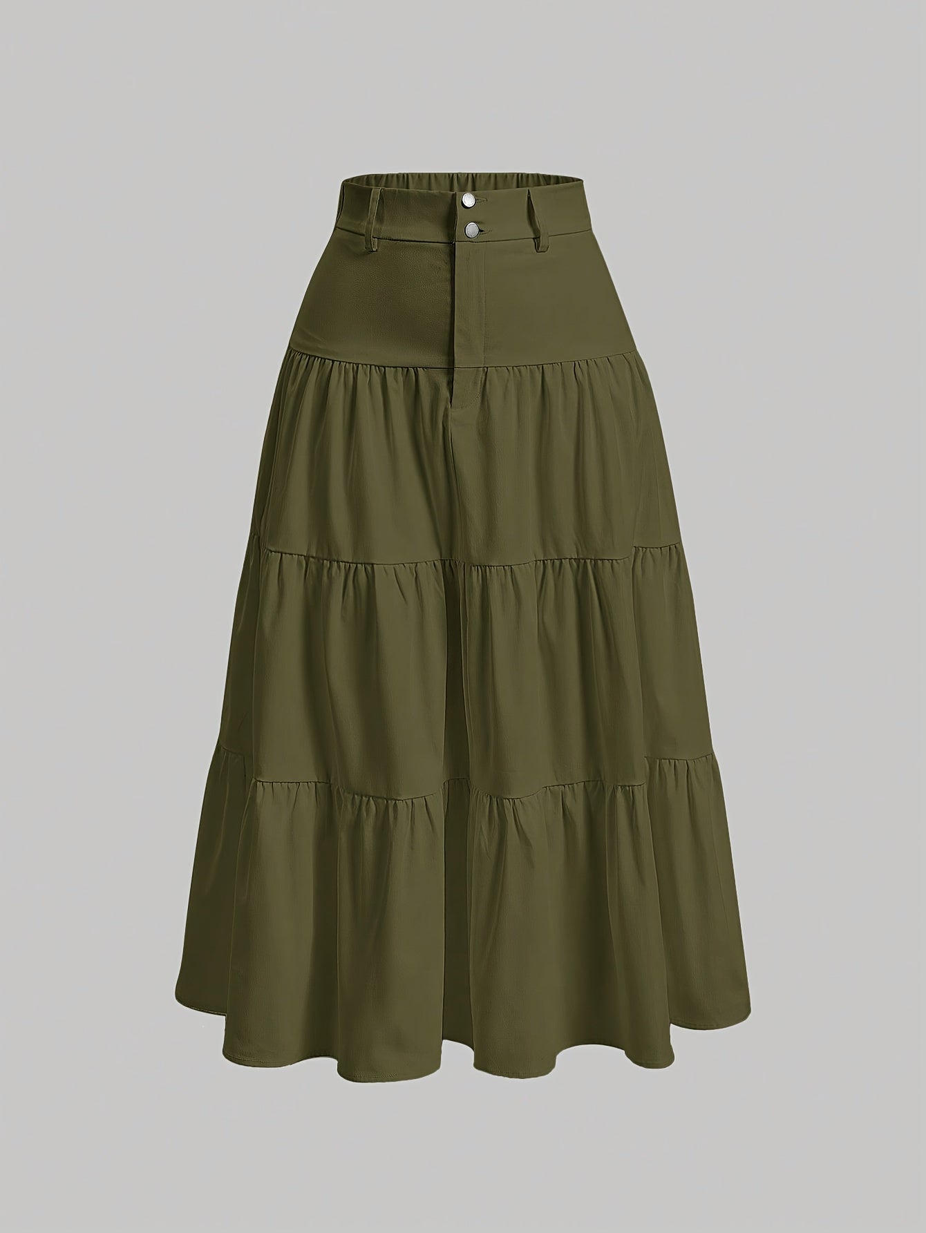 Damen Maxirock mit hoher Taille und Stufen-Design – Eleganter Freizeitrock für Frühling und Sommer