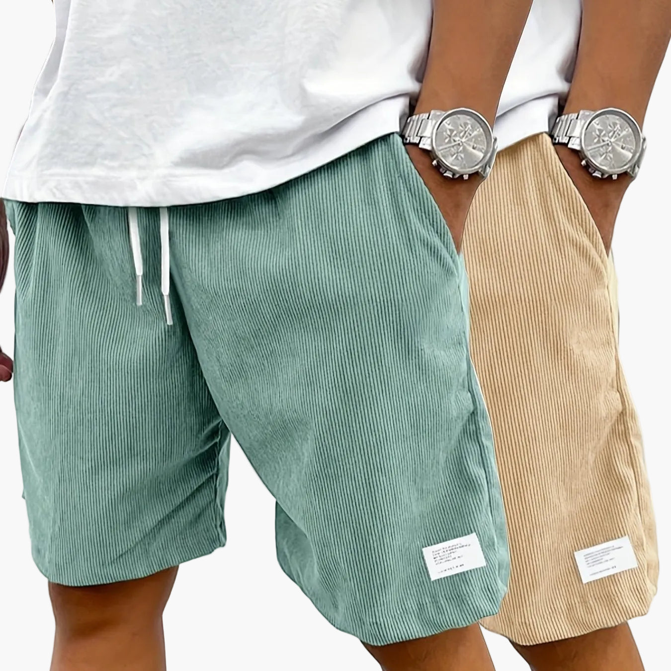 Pantaloncini da uomo vintage casual con tasche – Vestibilità regolare, stile street, moda estiva