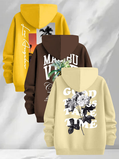 Hoodie mit Kapuze & Kordelzug, Fronttasche, Langarm, verschiedene Designs