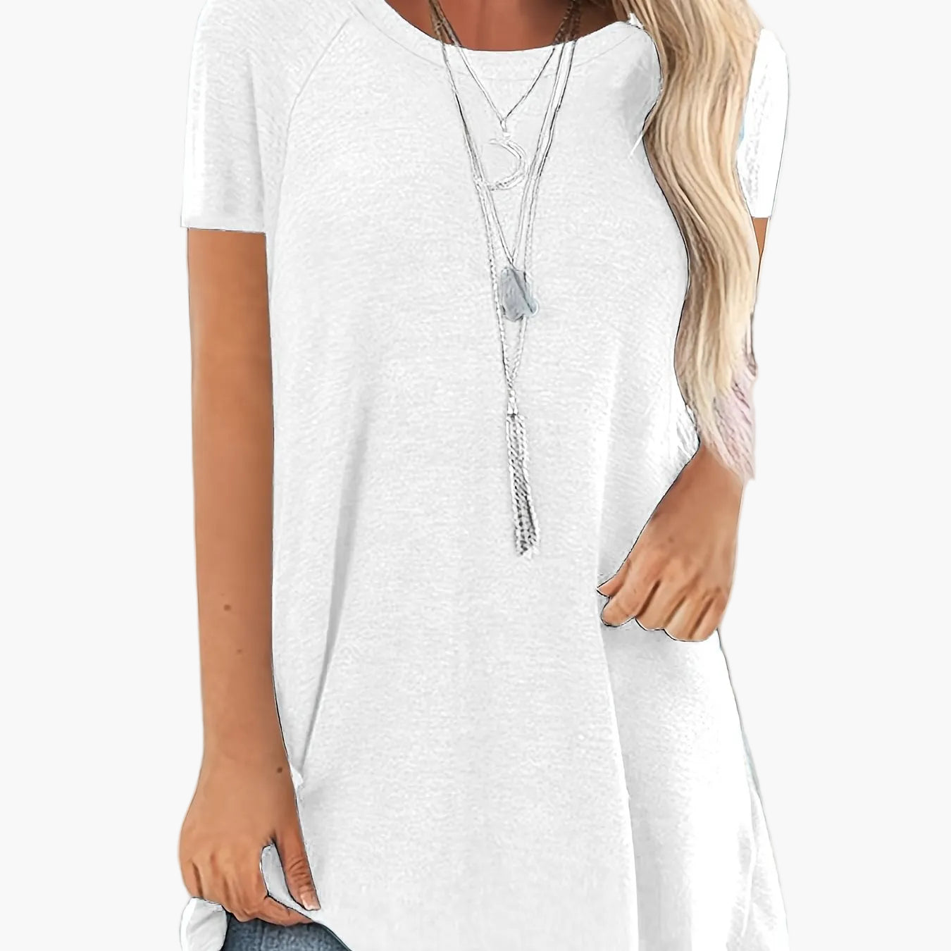 Tunica donna manica corta taglio ampio moda casual