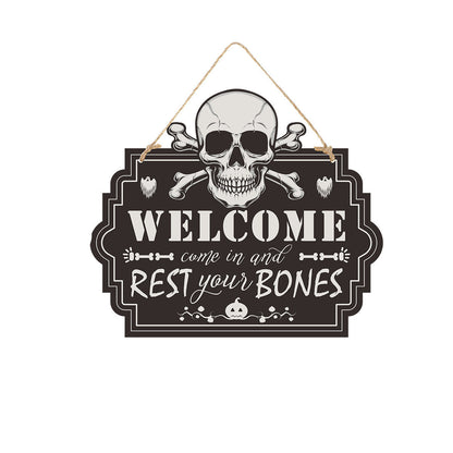 Set de plaques de porte Halloween – Décoration effrayante pour fêtes Halloween et porte-bonheur