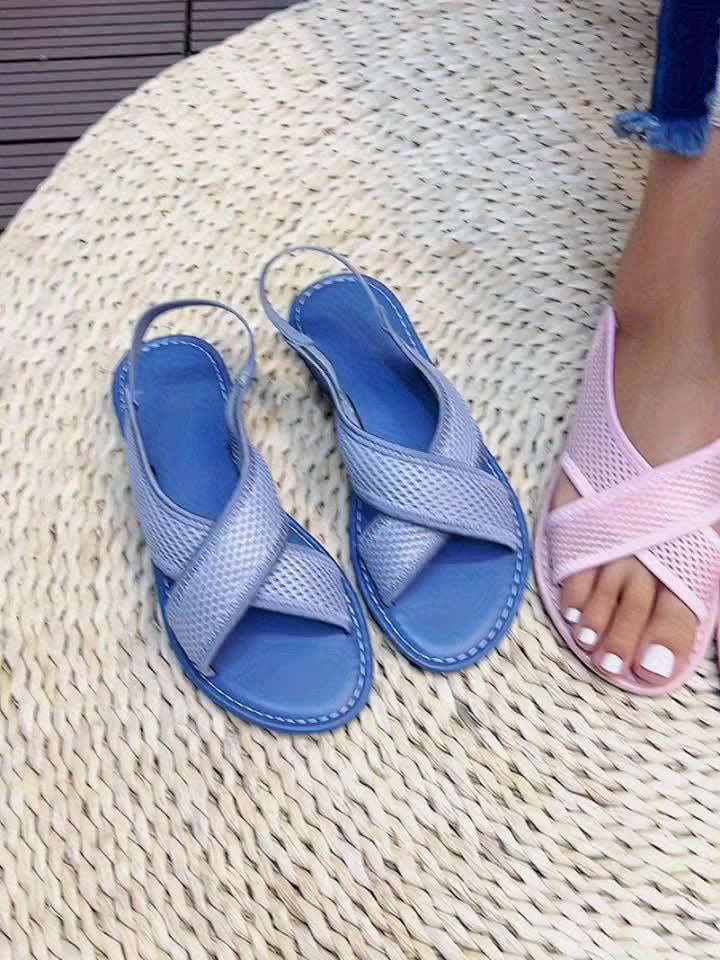 Sandali da donna comodi per il tempo libero con cinturini incrociati – Scarpe estive confortevoli per tutti i giorni e per le vacanze