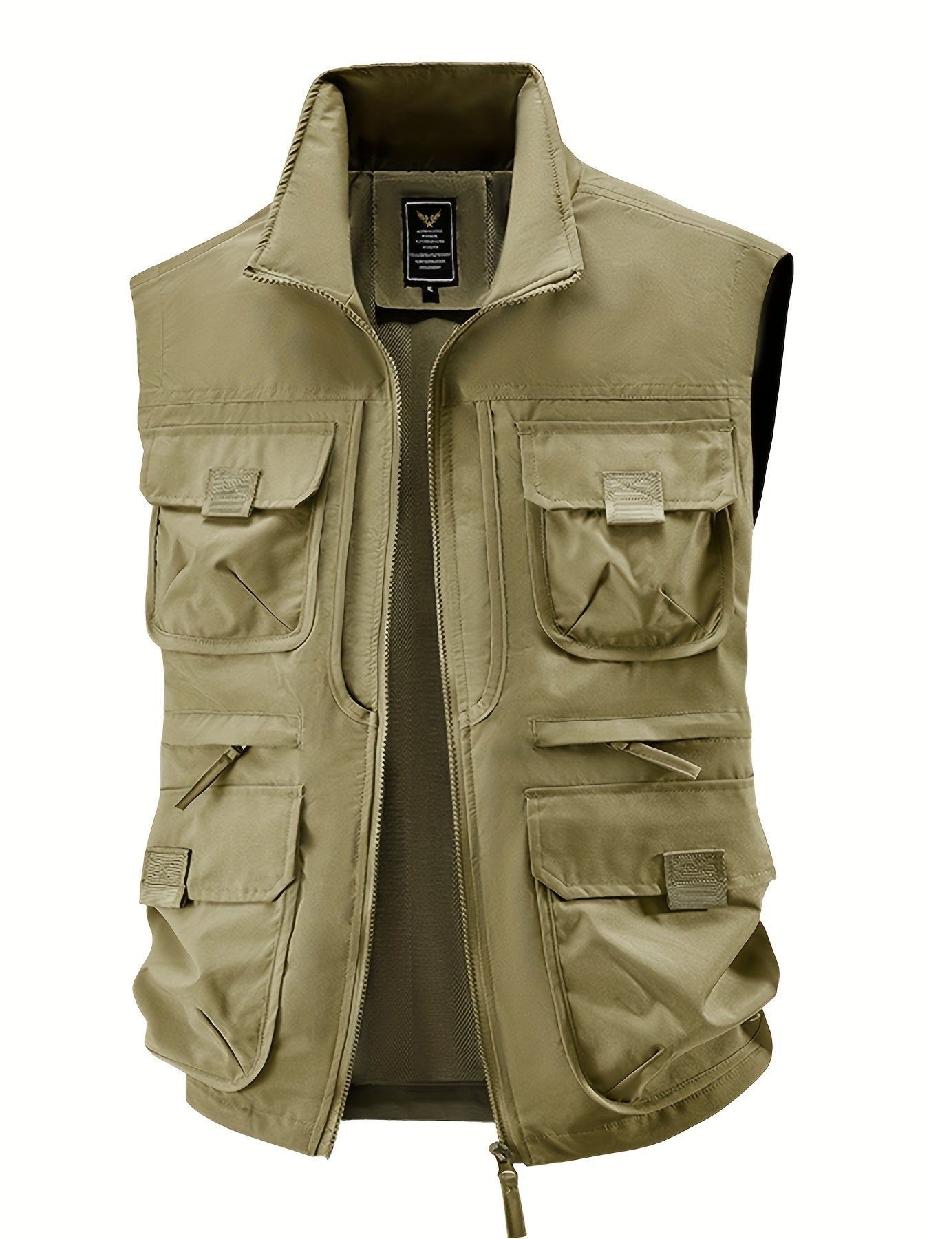 Herren Outdoor Utility-vest med flere lommer, fritidsvest for fiske, fotturer og fotografering