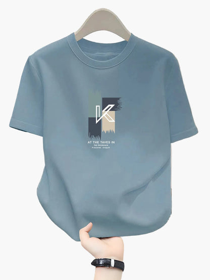 T-shirt homme avec imprimé K moderne et style streetwear décontracté