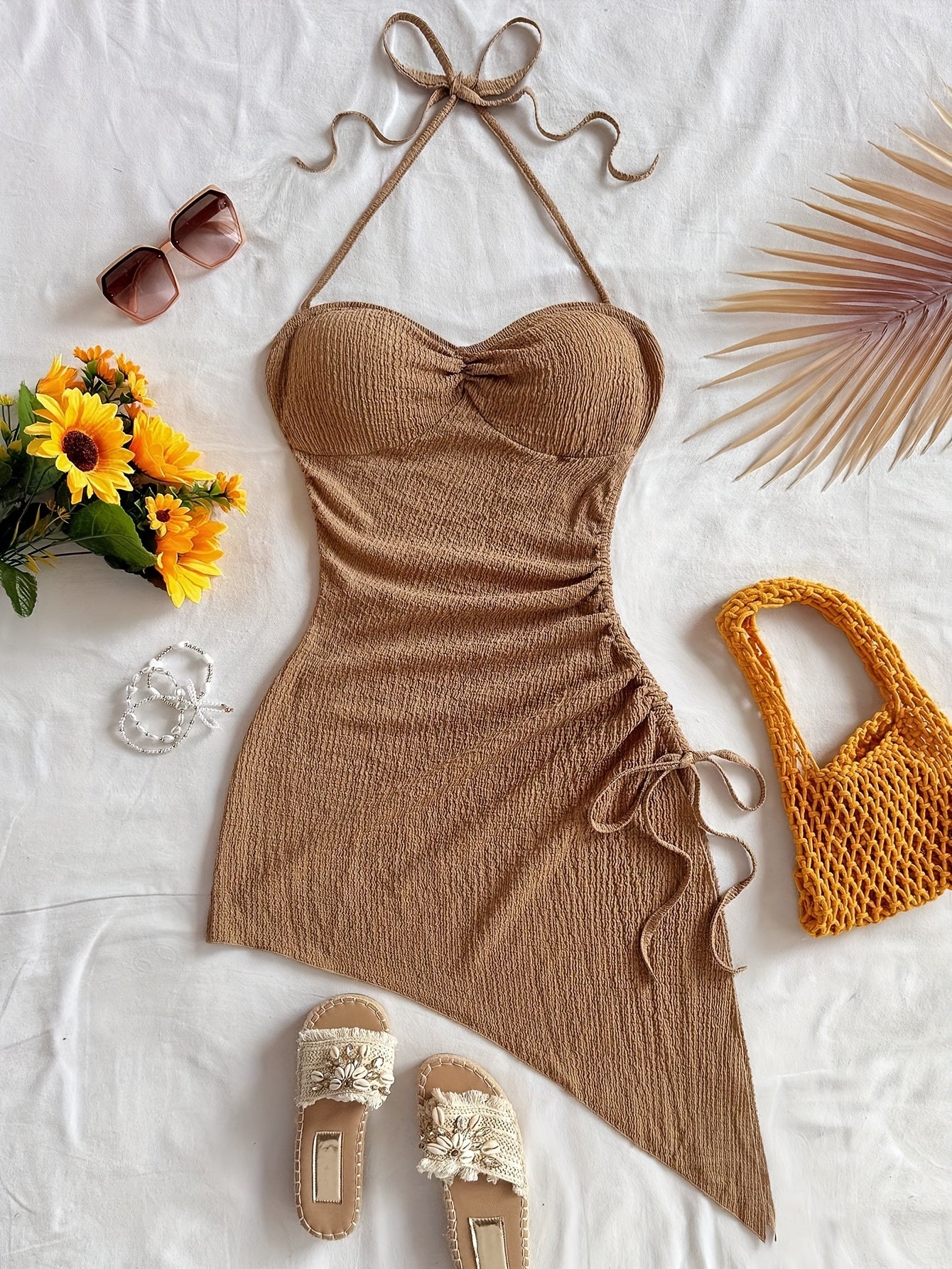 Vestido bodycon de mujer con escote corazón y dobladillo asimétrico – Perfecto para fiestas de verano y conjuntos de vacaciones