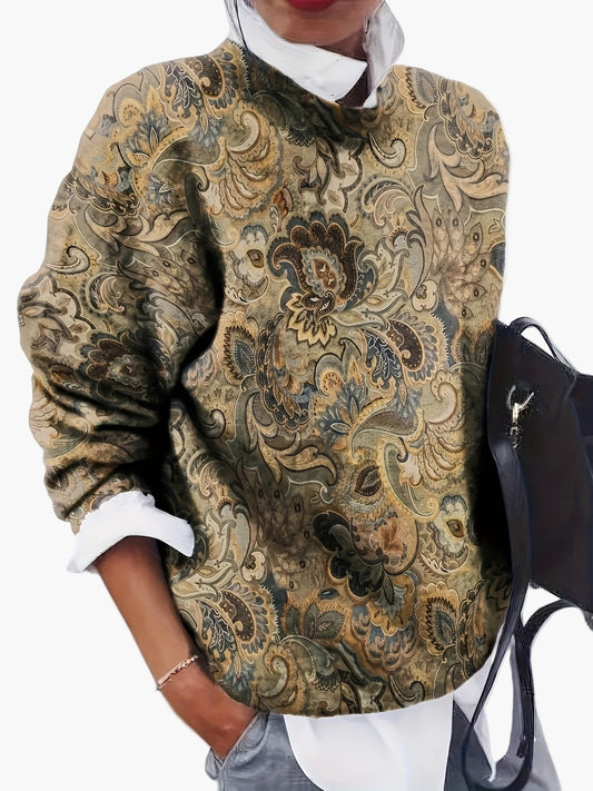 Damtröja med vintage-blommönster för stilfulla fritidslooks