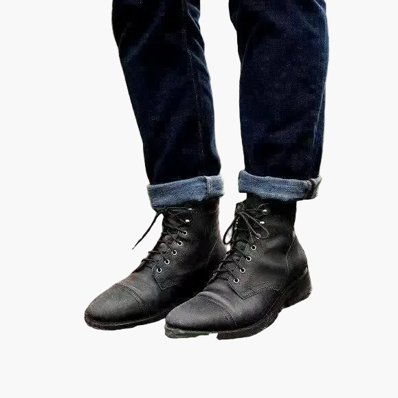 Botines para hombre estilo vintage – Botas clásicas con cordones para el día a día y tiempo libre