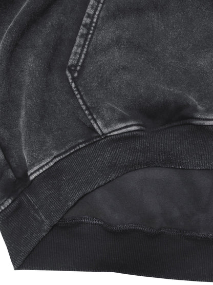 Unisex Kapuzenpullover Oversize Washed Dunkelgrau