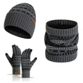 Driedelige winterset met muts, handschoenen en sjaal