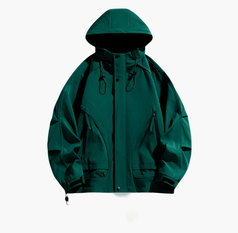 Chaqueta cortavientos outdoor para hombre – Impermeable, cortaviento, transpirable, todoterreno para ocio y aventura