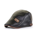 Retro leren baret voor heren met verstelbare band