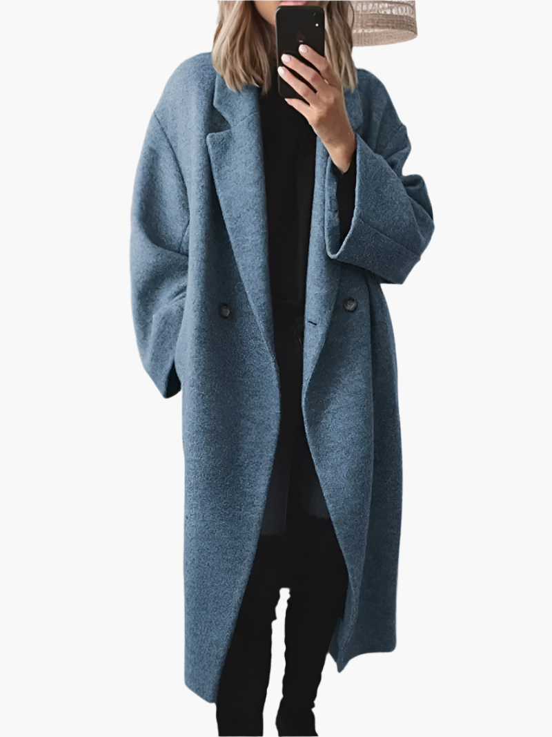 Damoversize vinterkappa – Klassisk lång kappa för höst och vinter, elegant city-look