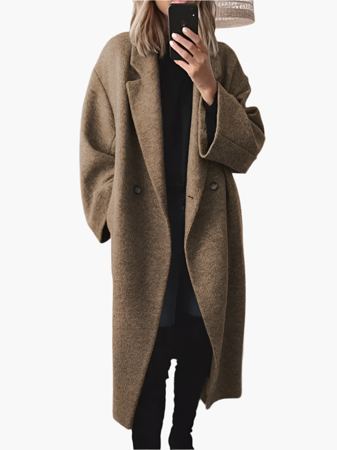 Damoversize vinterkappa – Klassisk lång kappa för höst och vinter, elegant city-look