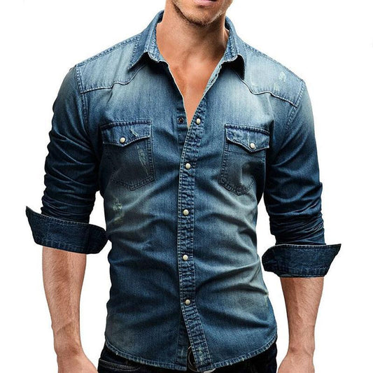Francis – Slim fit herenoverhemd met lange mouwen in effen kleur