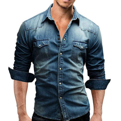 Francis – Camicia slim fit da uomo a maniche lunghe tinta unita