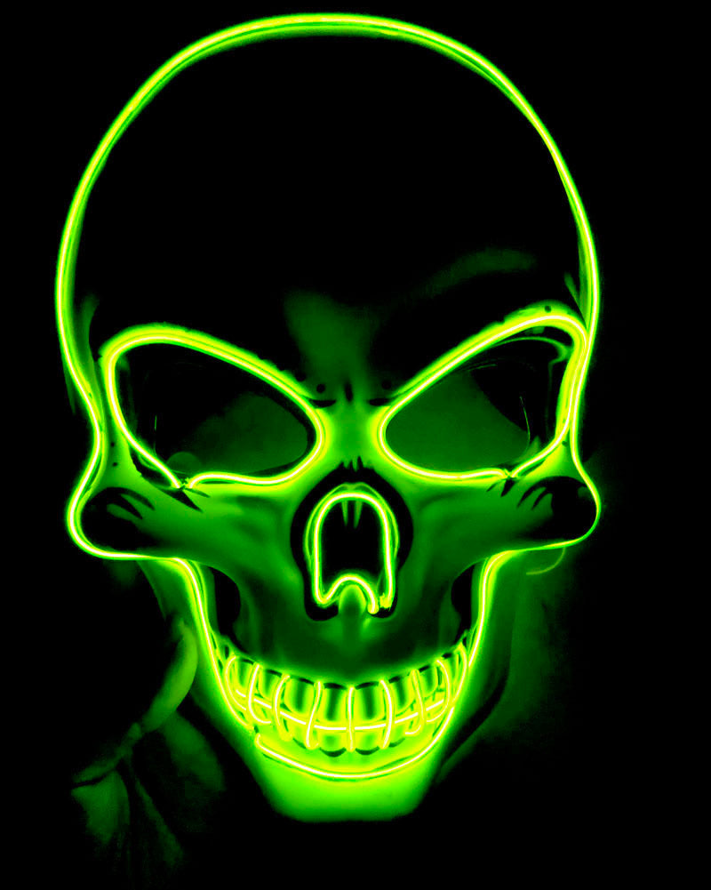 Halloween LED lichtgevend schedelmasker voor volwassenen – Griezelig feest- & kostuummasker