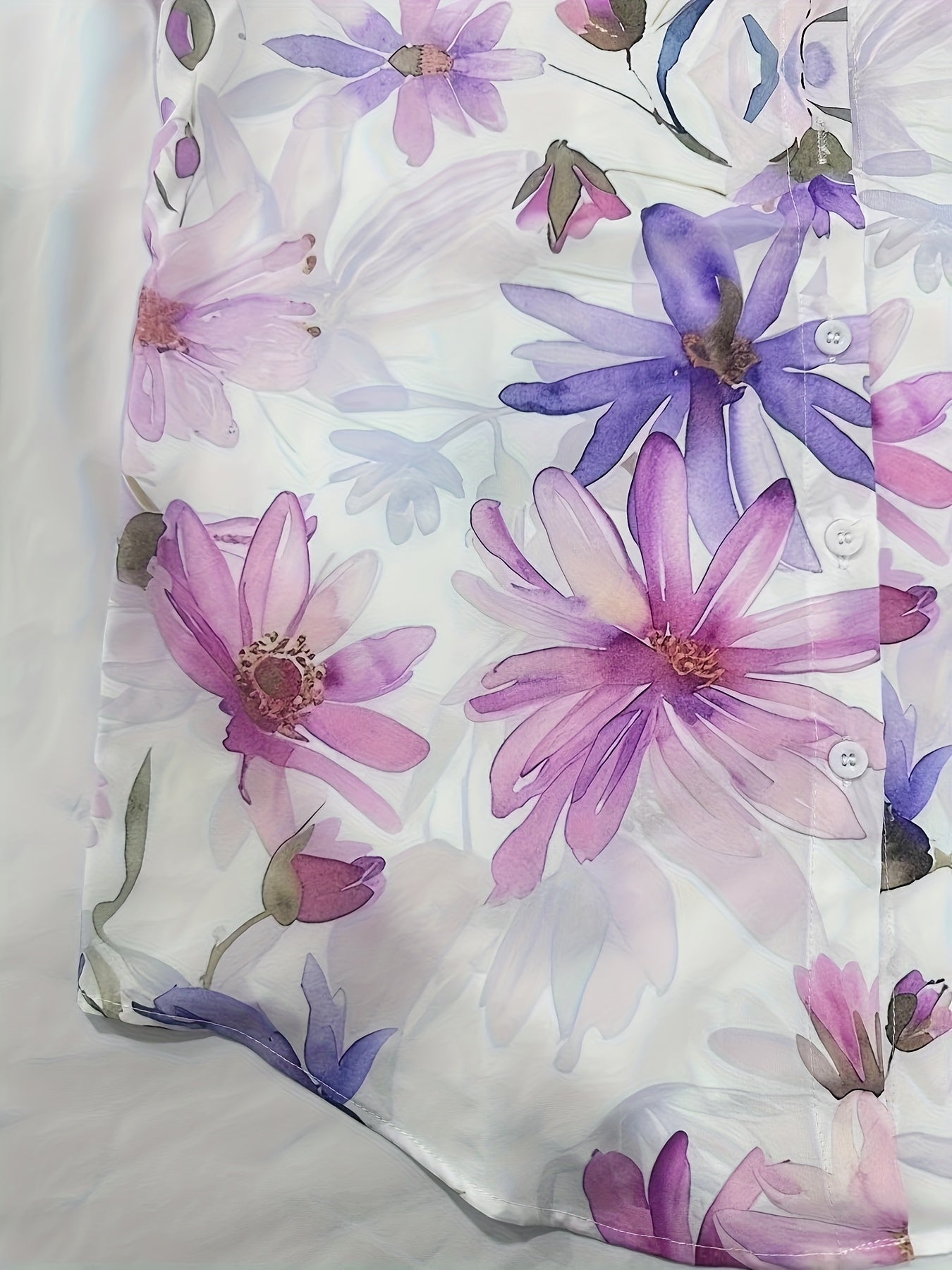 Damen Bluse mit Blumenmuster – Elegante Langarm Hemdbluse für Freizeit und Büro