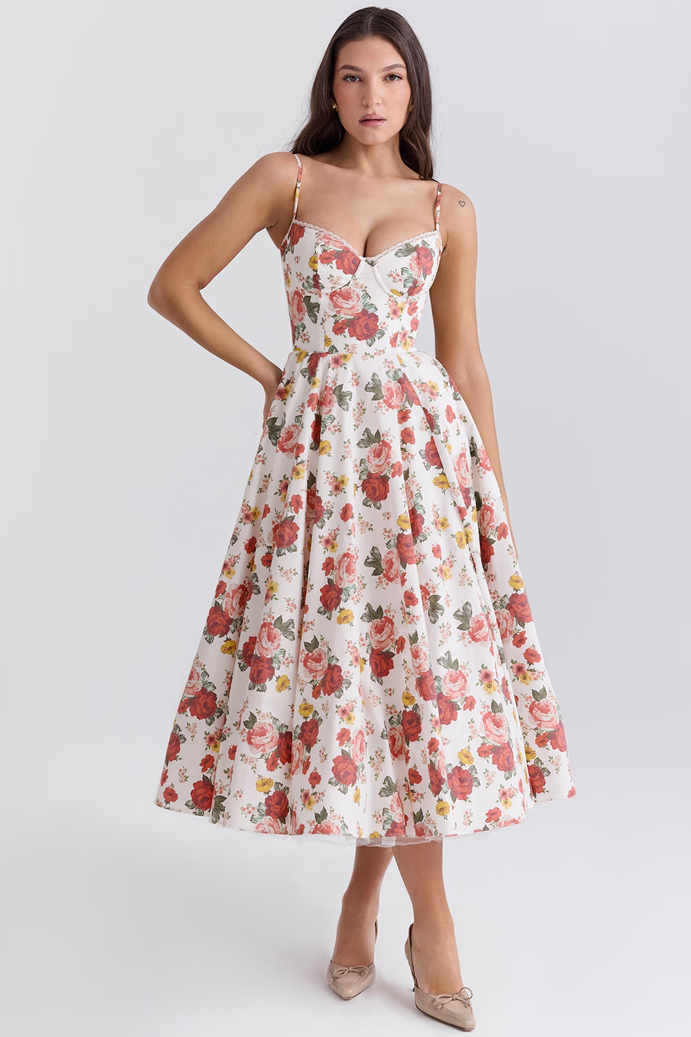 Robe midi festive pour femmes avec corsage et jupe évasée – Robe de soirée élégante pour occasions spéciales
