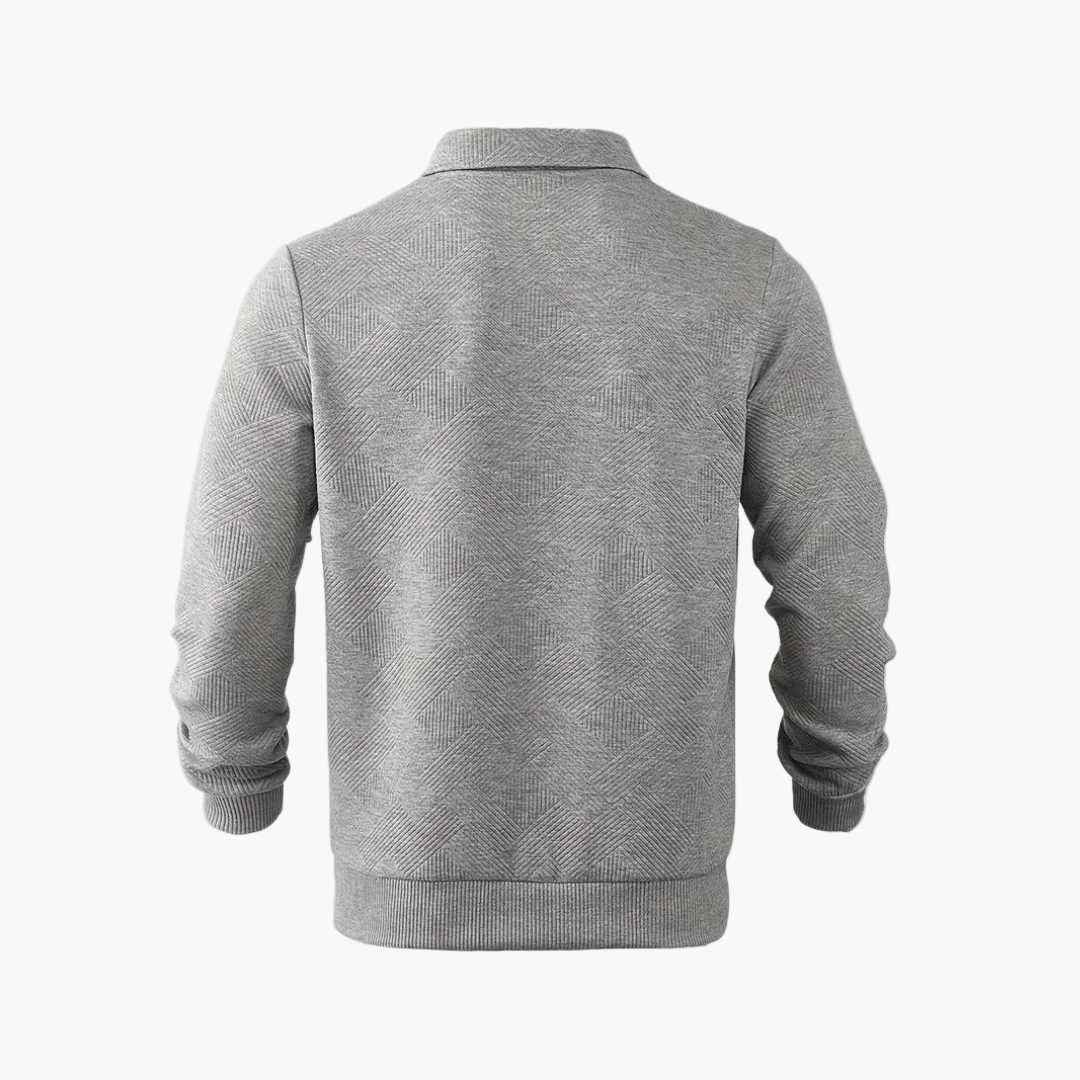 Męski sweter vintage ze wzorem geometrycznym i zamkiem błyskawicznym – idealny na co dzień i na czas wolny