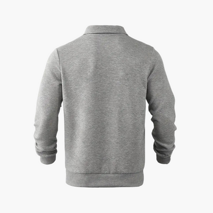 Męski sweter vintage ze wzorem geometrycznym i zamkiem błyskawicznym – idealny na co dzień i na czas wolny