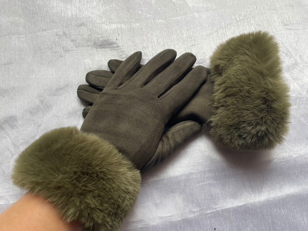 Winterhandschoenen met imitatiebont