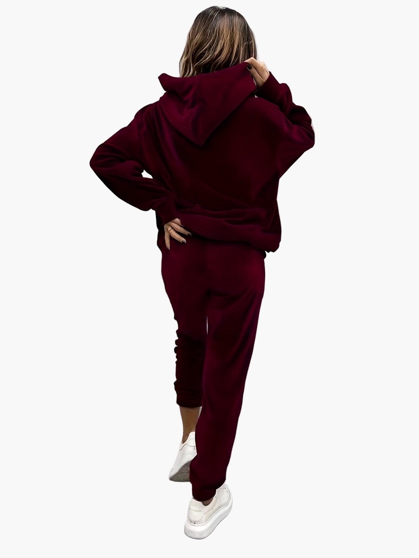 Completo tuta casual da donna – Felpa con cappuccio e pantaloni da jogging alla moda per tutti i giorni e viaggi