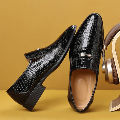 Mocassini da uomo business in elegante look con stampa coccodrillo – Scarpe eleganti da abito per ufficio e occasioni formali