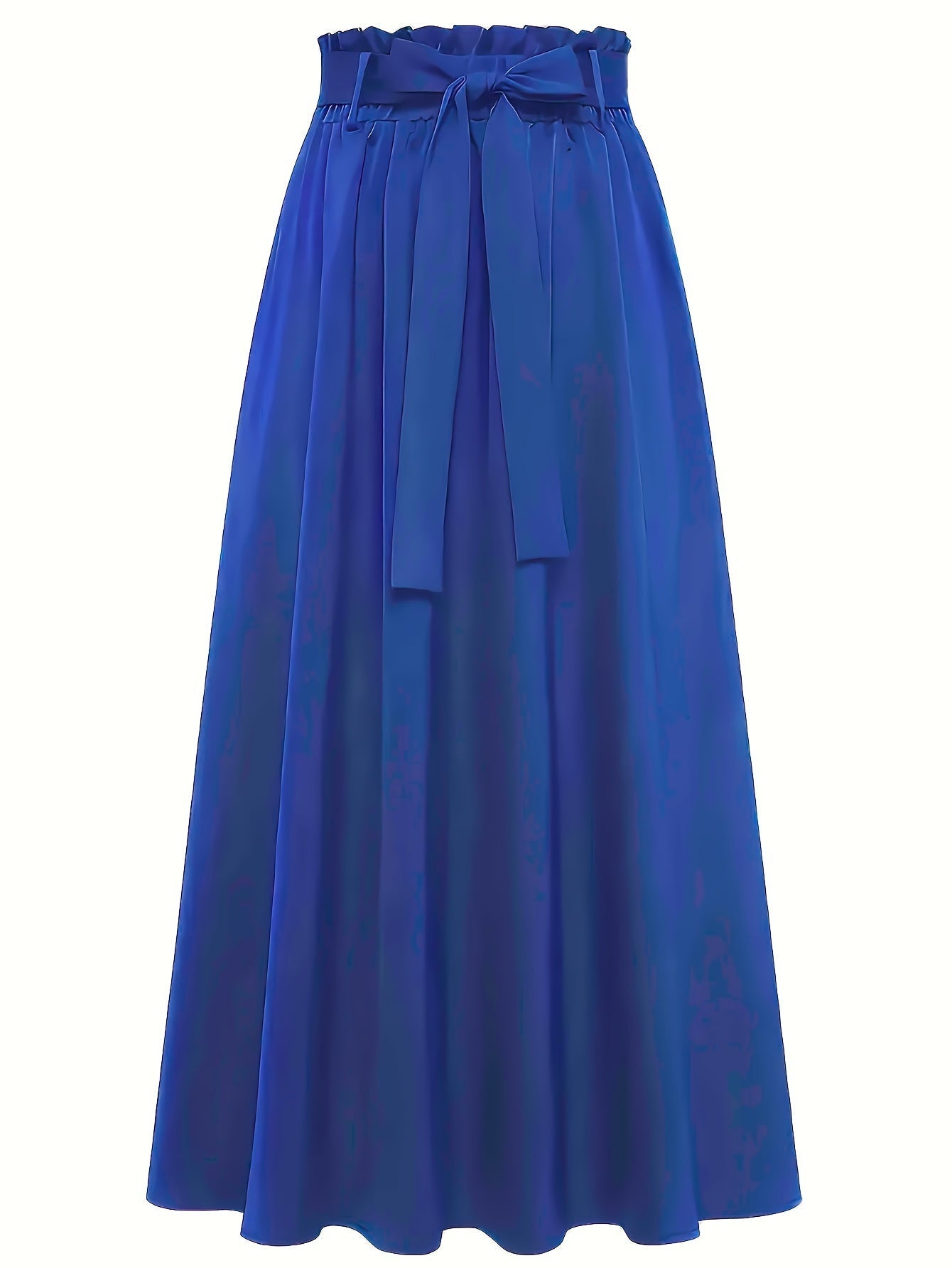 Damen Maxirock mit Paperbag-Bund und Schleife – Eleganter Freizeitrock für Frühling und Sommer