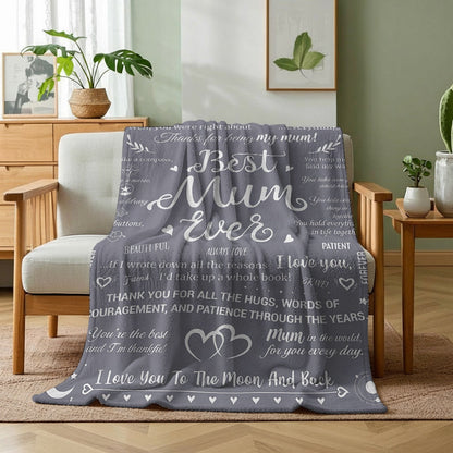 Geschenkdecke für Frauen – Kuschelige Boho-Stil Wohndecke mit Sprüchen für die beste Mama, Dankeschön & Liebe, Sofa- und Wohnaccessoire