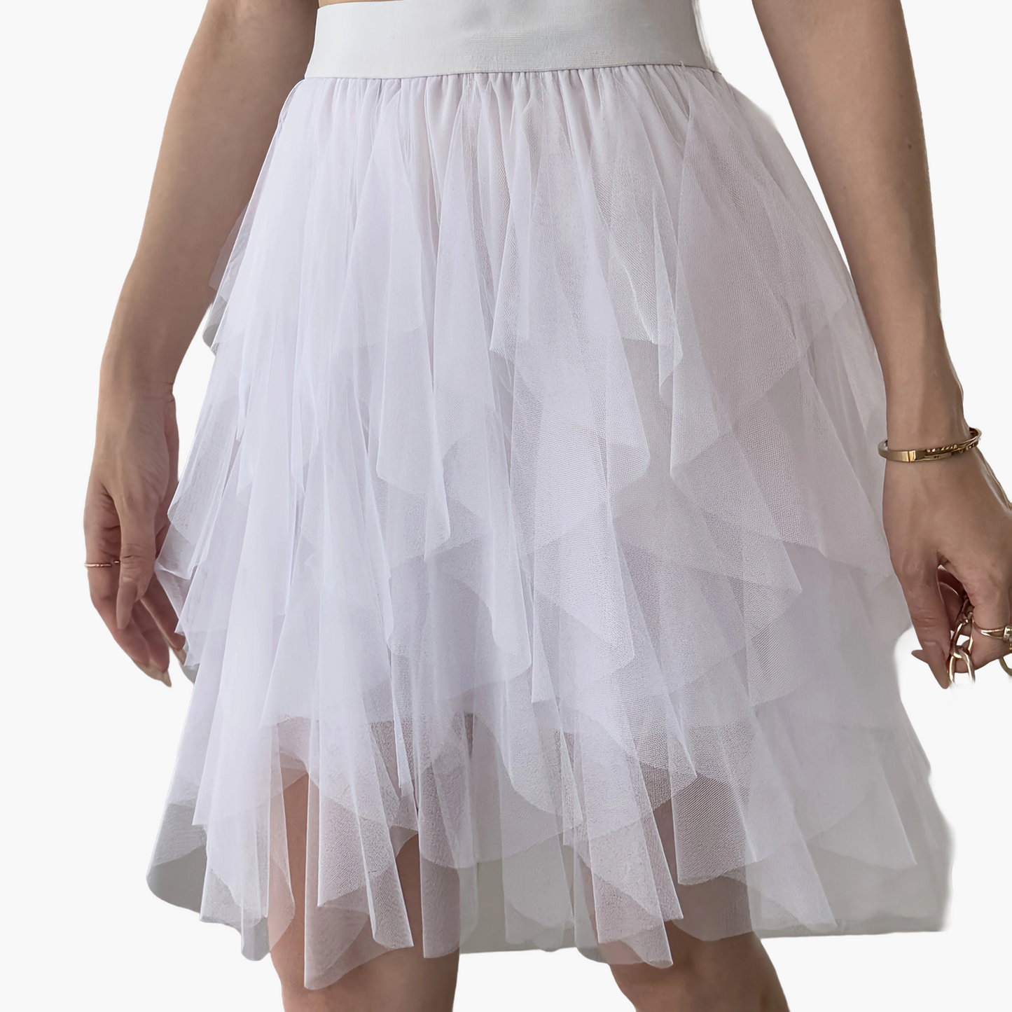 Damen Tüllrock Kurz Mehrlagig Flatternd Eleganter Stil – Perfekt für Party und Alltag