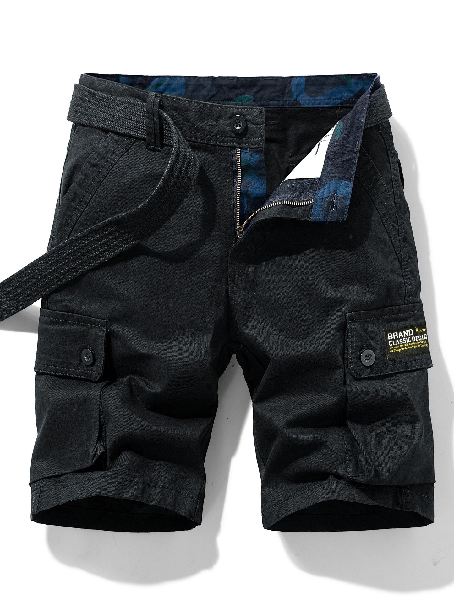 Herren Cargo-Shorts im Casual-Design mit Gürtel und Taschen – Ideal für Freizeit und Outdoor