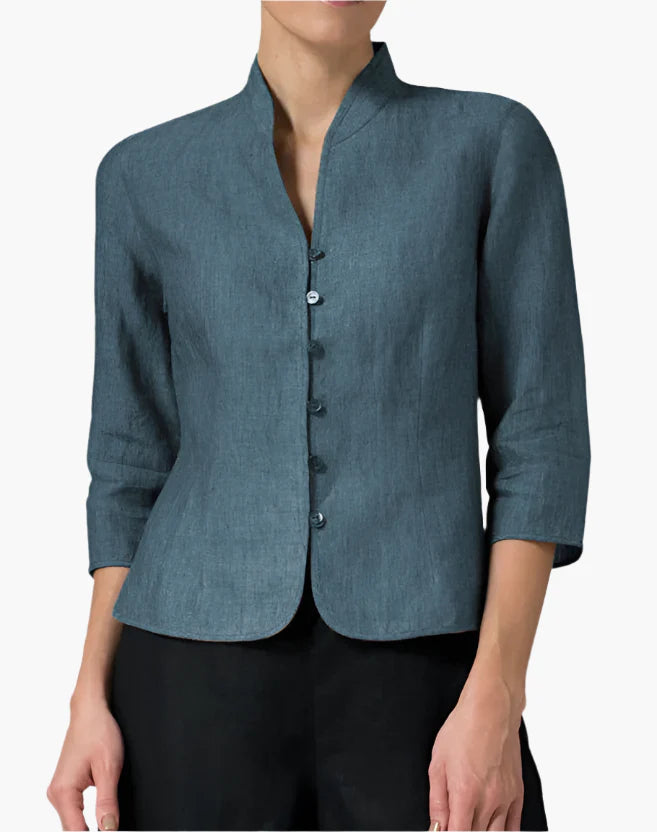 Dames elegante colbert met opstaande kraag – Tijdloze stijl voor kantoor & vrije tijd