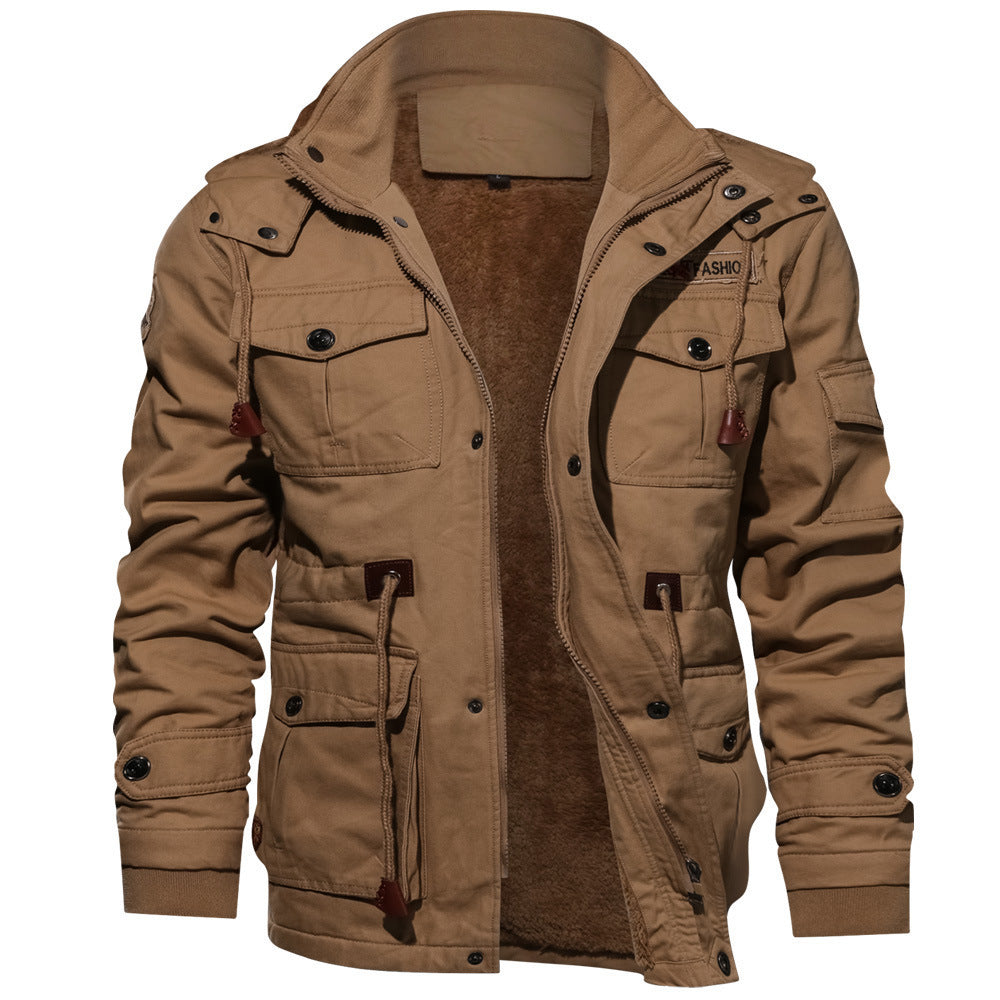 Gevoerde utility-fieldjacket voor heren met koord en zakken