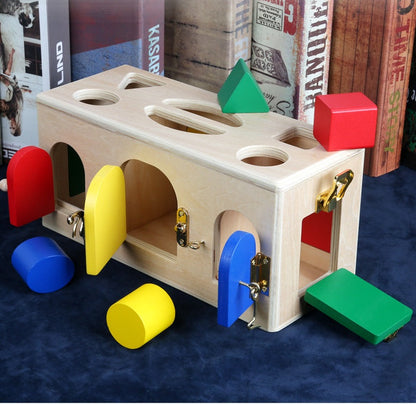 Kinder Montessori Formensortierbox aus Holz – Lernspielzeug für motorische Fähigkeiten
