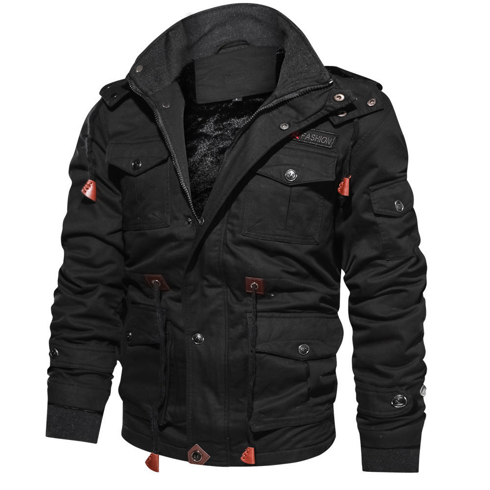 Gevoerde utility-fieldjacket voor heren met koord en zakken